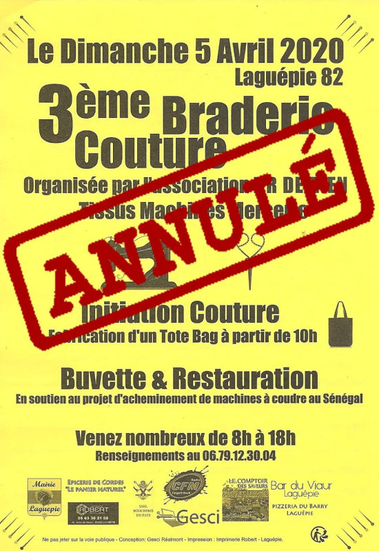 3èm BRADERIE COUTURE 05/04/20