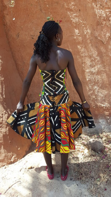 Bustier Jupe Bogolan Sunshine