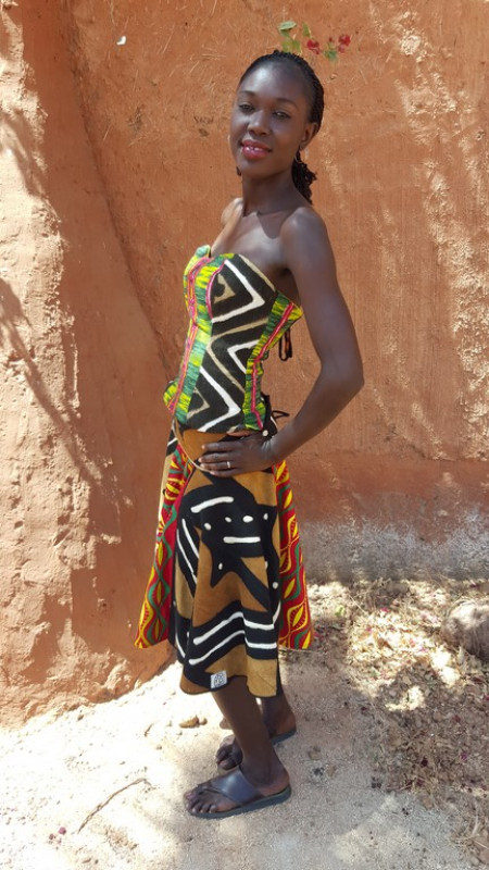 Bustier Jupe Bogolan Sunshine